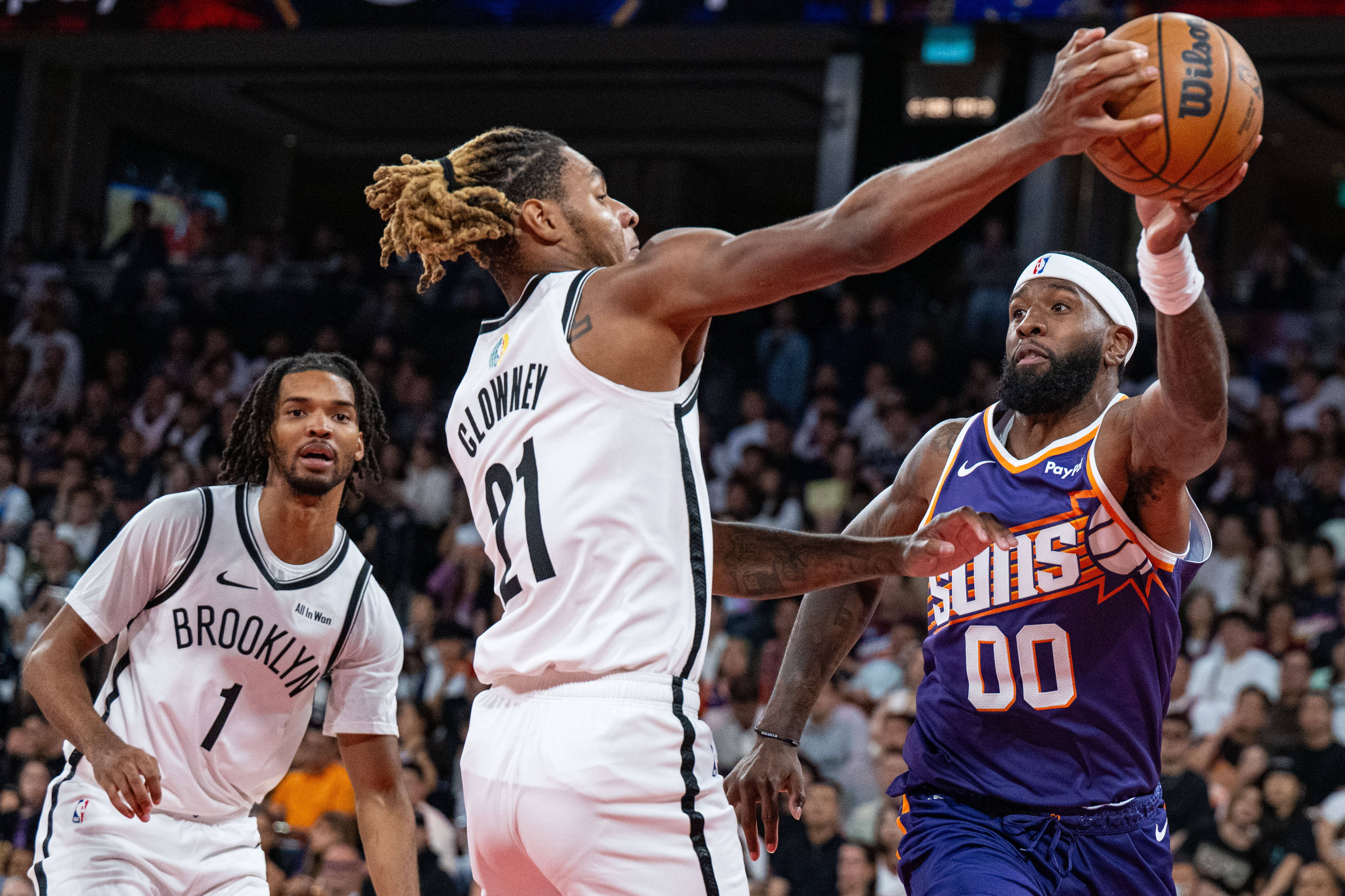 （体育）篮球——NBA季前赛：太阳胜篮网