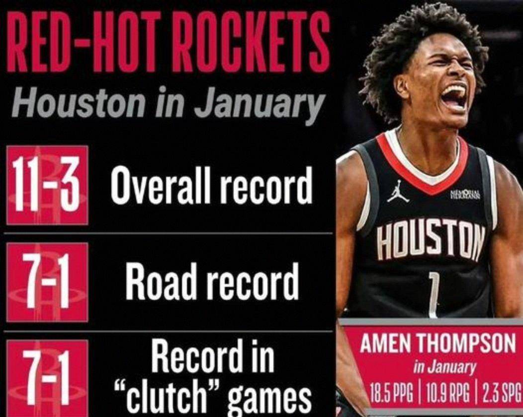 火箭11月客场大胜凯尔特人，主场连续击败独行侠和奇才，整体战绩展现逆境中爆发力